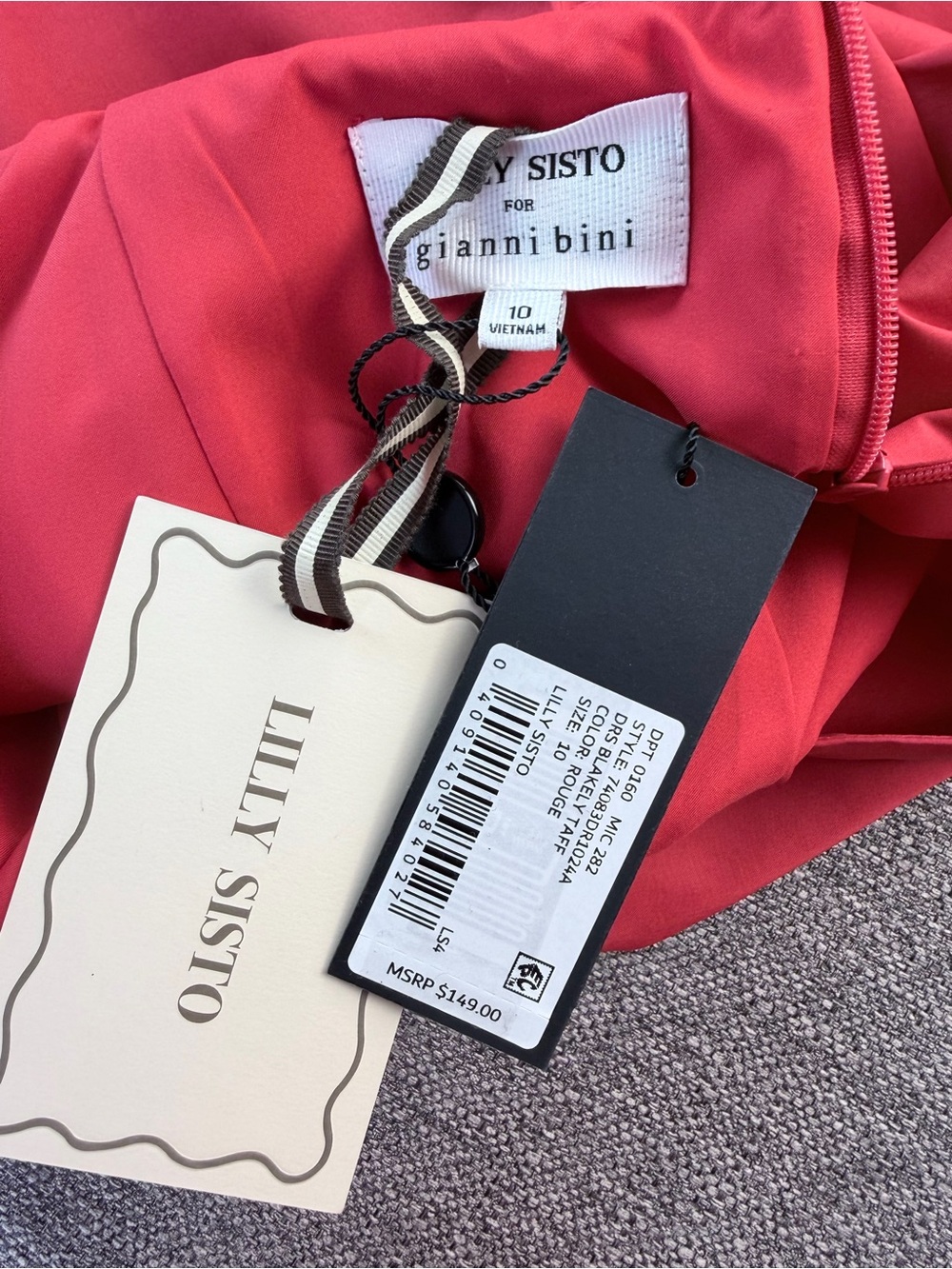 Lilly Sisto for gianni bini Vibrant Red Dress Mini red summer sexy Sz10 - Picture 6 of 7